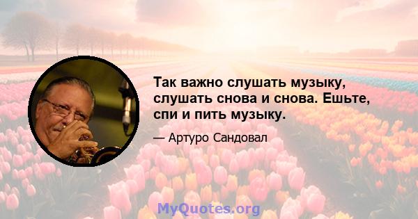 Так важно слушать музыку, слушать снова и снова. Ешьте, спи и пить музыку.