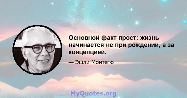 Основной факт прост: жизнь начинается не при рождении, а за концепцией.