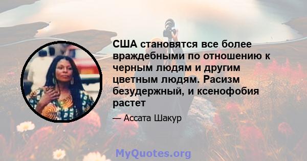 США становятся все более враждебными по отношению к черным людям и другим цветным людям. Расизм безудержный, и ксенофобия растет