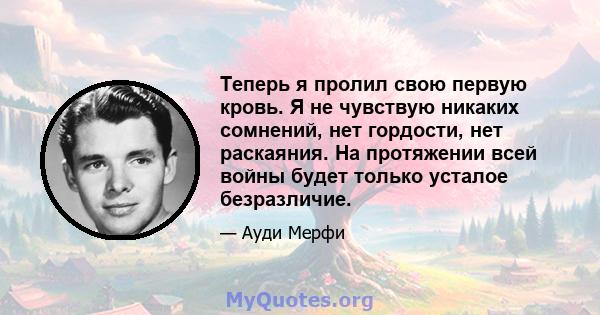 Теперь я пролил свою первую кровь. Я не чувствую никаких сомнений, нет гордости, нет раскаяния. На протяжении всей войны будет только усталое безразличие.