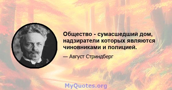 Общество - сумасшедший дом, надзиратели которых являются чиновниками и полицией.