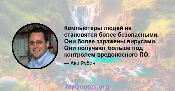 Компьютеры людей не становятся более безопасными. Они более заражены вирусами. Они получают больше под контролем вредоносного ПО.