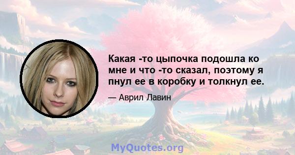 Какая -то цыпочка подошла ко мне и что -то сказал, поэтому я пнул ее в коробку и толкнул ее.