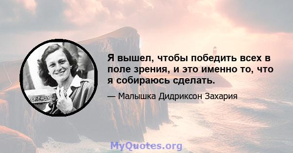 Я вышел, чтобы победить всех в поле зрения, и это именно то, что я собираюсь сделать.