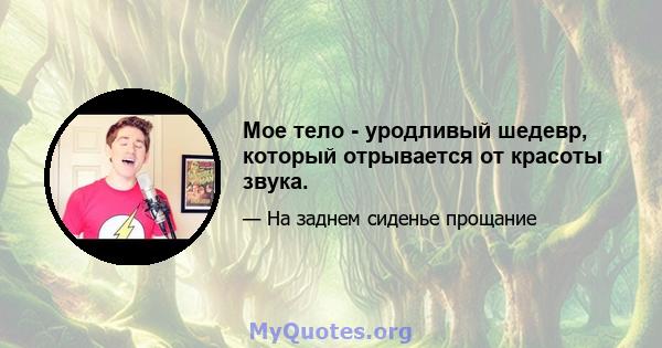 Мое тело - уродливый шедевр, который отрывается от красоты звука.