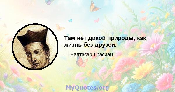 Там нет дикой природы, как жизнь без друзей.