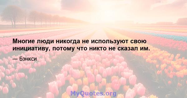 Многие люди никогда не используют свою инициативу, потому что никто не сказал им.