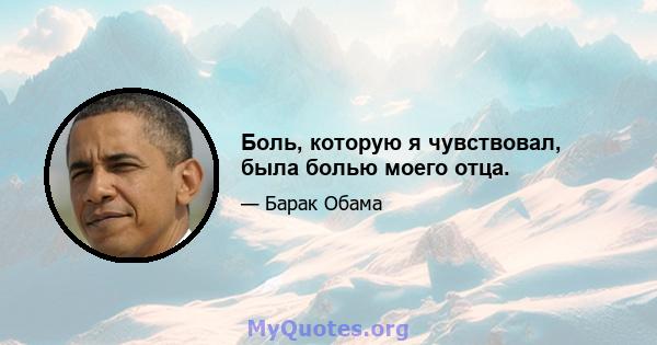 Боль, которую я чувствовал, была болью моего отца.