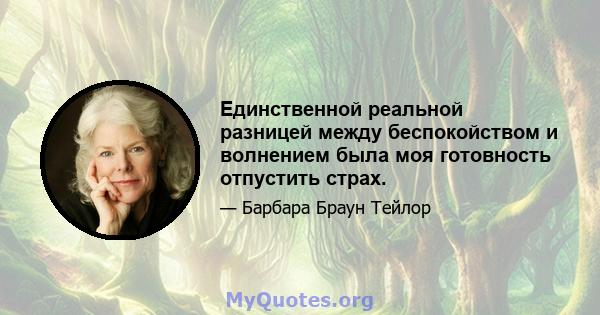 Единственной реальной разницей между беспокойством и волнением была моя готовность отпустить страх.