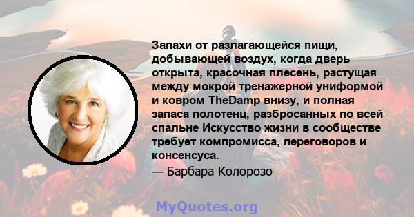 Запахи от разлагающейся пищи, добывающей воздух, когда дверь открыта, красочная плесень, растущая между мокрой тренажерной униформой и ковром TheDamp внизу, и полная запаса полотенц, разбросанных по всей спальне