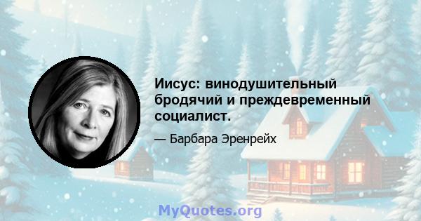 Иисус: винодушительный бродячий и преждевременный социалист.