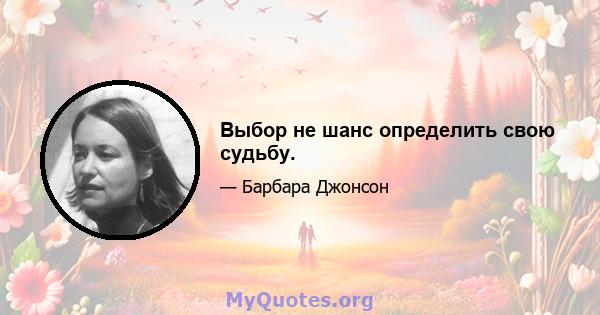 Выбор не шанс определить свою судьбу.