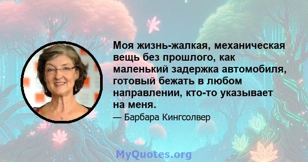 Моя жизнь-жалкая, механическая вещь без прошлого, как маленький задержка автомобиля, готовый бежать в любом направлении, кто-то указывает на меня.