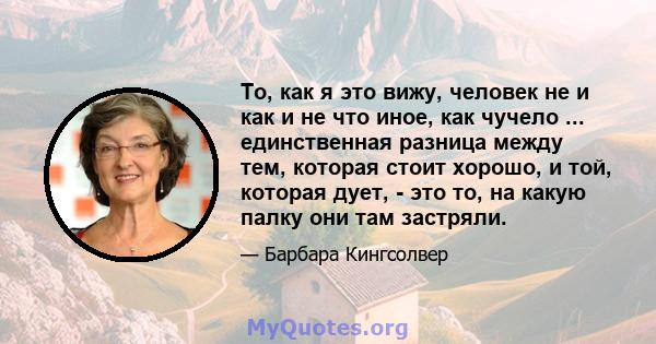 То, как я это вижу, человек не и как и не что иное, как чучело ... единственная разница между тем, которая стоит хорошо, и той, которая дует, - это то, на какую палку они там застряли.