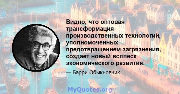 Видно, что оптовая трансформация производственных технологий, уполномоченных предотвращением загрязнения, создает новый всплеск экономического развития.