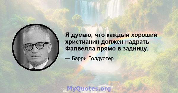 Я думаю, что каждый хороший христианин должен надрать Фалвелла прямо в задницу.