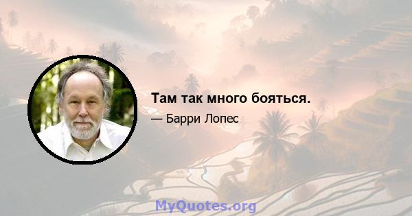 Там так много бояться.