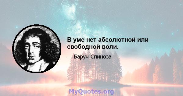 В уме нет абсолютной или свободной воли.