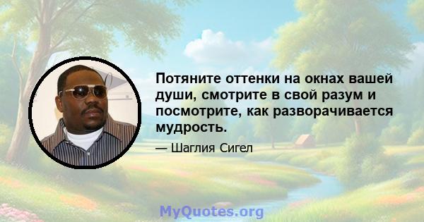 Потяните оттенки на окнах вашей души, смотрите в свой разум и посмотрите, как разворачивается мудрость.