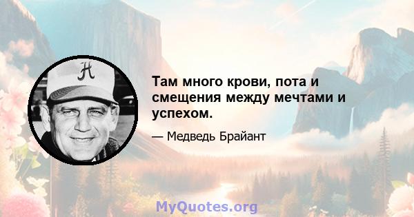 Там много крови, пота и смещения между мечтами и успехом.