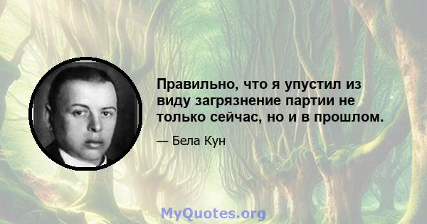 Правильно, что я упустил из виду загрязнение партии не только сейчас, но и в прошлом.