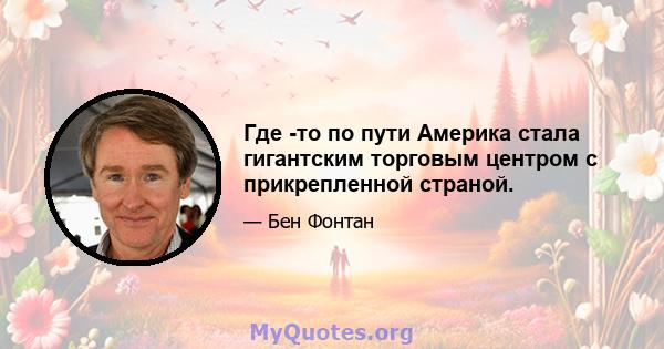 Где -то по пути Америка стала гигантским торговым центром с прикрепленной страной.