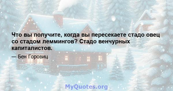 Что вы получите, когда вы пересекаете стадо овец со стадом леммингов? Стадо венчурных капиталистов.