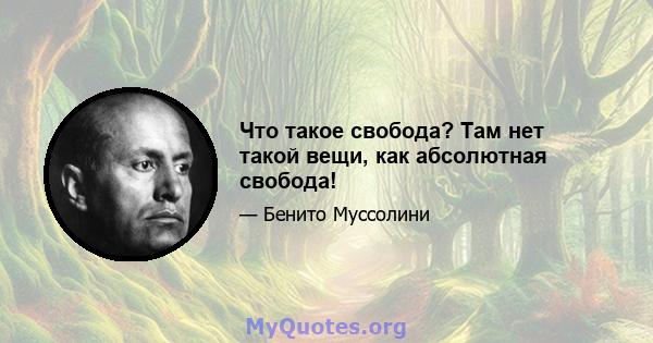 Что такое свобода? Там нет такой вещи, как абсолютная свобода!