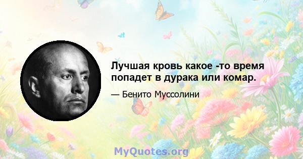 Лучшая кровь какое -то время попадет в дурака или комар.