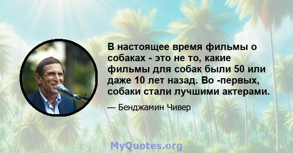 В настоящее время фильмы о собаках - это не то, какие фильмы для собак были 50 или даже 10 лет назад. Во -первых, собаки стали лучшими актерами.