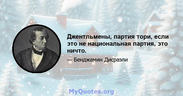 Джентльмены, партия тори, если это не национальная партия, это ничто.