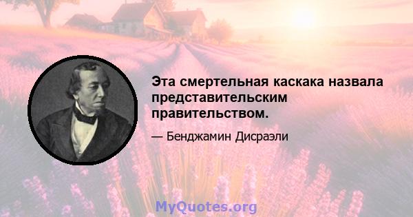 Эта смертельная каскака назвала представительским правительством.