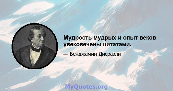 Мудрость мудрых и опыт веков увековечены цитатами.