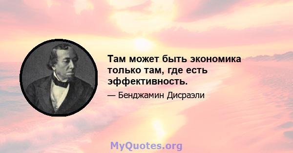 Там может быть экономика только там, где есть эффективность.