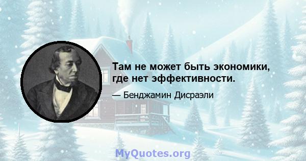 Там не может быть экономики, где нет эффективности.