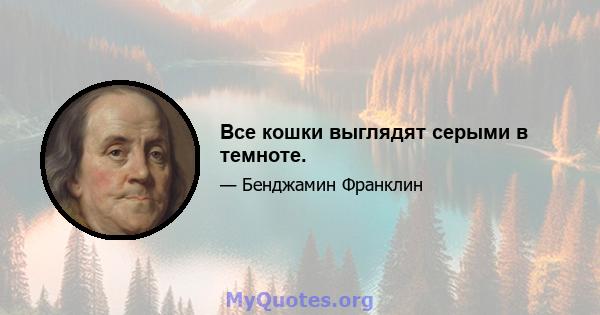 Все кошки выглядят серыми в темноте.