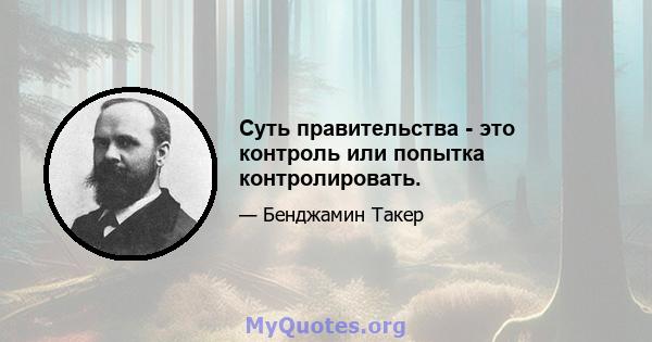 Суть правительства - это контроль или попытка контролировать.