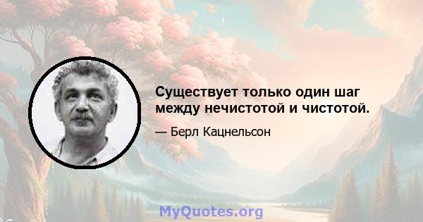 Существует только один шаг между нечистотой и чистотой.