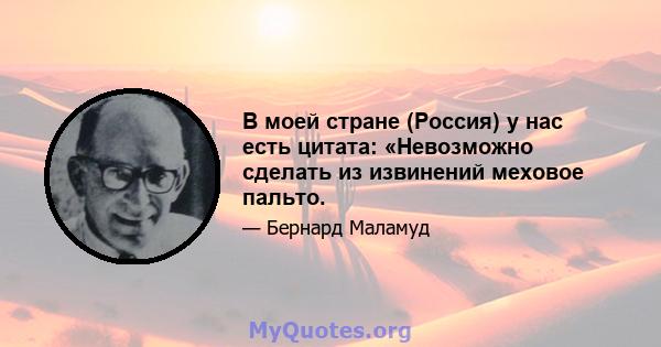 В моей стране (Россия) у нас есть цитата: «Невозможно сделать из извинений меховое пальто.