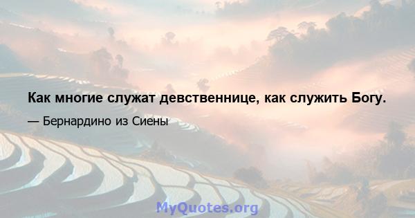 Как многие служат девственнице, как служить Богу.