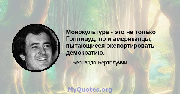 Монокультура - это не только Голливуд, но и американцы, пытающиеся экспортировать демократию.