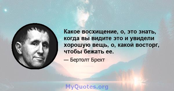 Какое восхищение, о, это знать, когда вы видите это и увидели хорошую вещь, о, какой восторг, чтобы бежать ее.