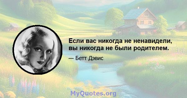 Если вас никогда не ненавидели, вы никогда не были родителем.