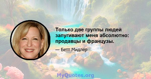 Только две группы людей запугивают меня абсолютно: продавцы и французы.