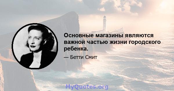 Основные магазины являются важной частью жизни городского ребенка.