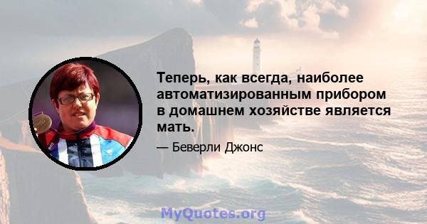 Теперь, как всегда, наиболее автоматизированным прибором в домашнем хозяйстве является мать.