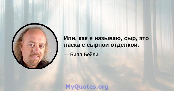 Или, как я называю, сыр, это ласка с сырной отделкой.