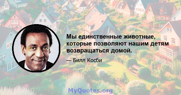 Мы единственные животные, которые позволяют нашим детям возвращаться домой.