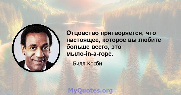 Отцовство притворяется, что настоящее, которое вы любите больше всего, это мыло-in-a-rope.