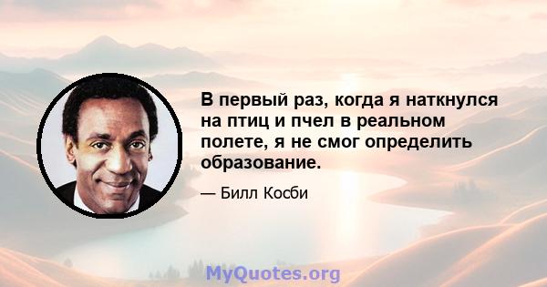 В первый раз, когда я наткнулся на птиц и пчел в реальном полете, я не смог определить образование.